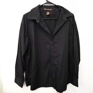 +1🔵Harriton Classic Black Button Down Shirt by Harriton